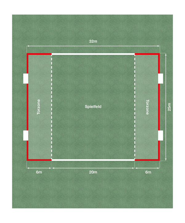 Cawila ACADEMY Spielfeldmarkierung 32x25m | Rot-Weiss | FUNINO Markierungsgurte - rot