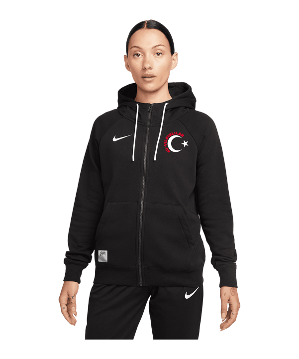 Nike TFF Kapuzenjacke Damen Schwarz - schwarz
