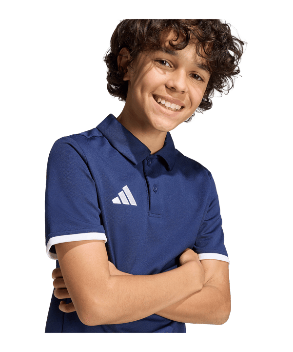adidas Entrada 26 Polo Kids Dunkelblau - weiss