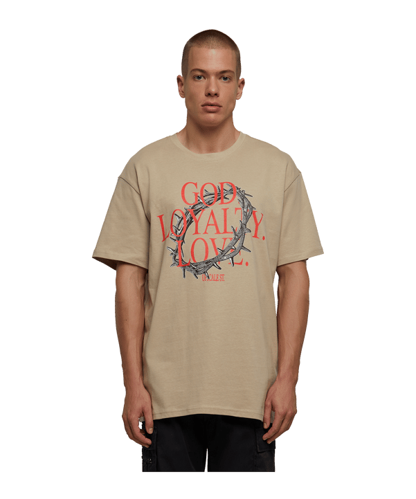 Mister Tee God Loyalty Love O T-Shirt Beige - beige