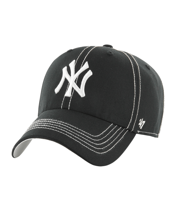 '47 Brand New York Yankees MLB Contrast Stitch 47 Clean Up Cap Schwarz - schwarz