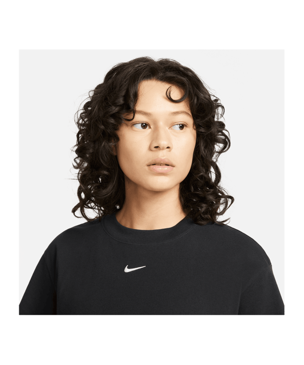 Nike Essential T-Shirt Damen Schwarz Weiss F010 - schwarz