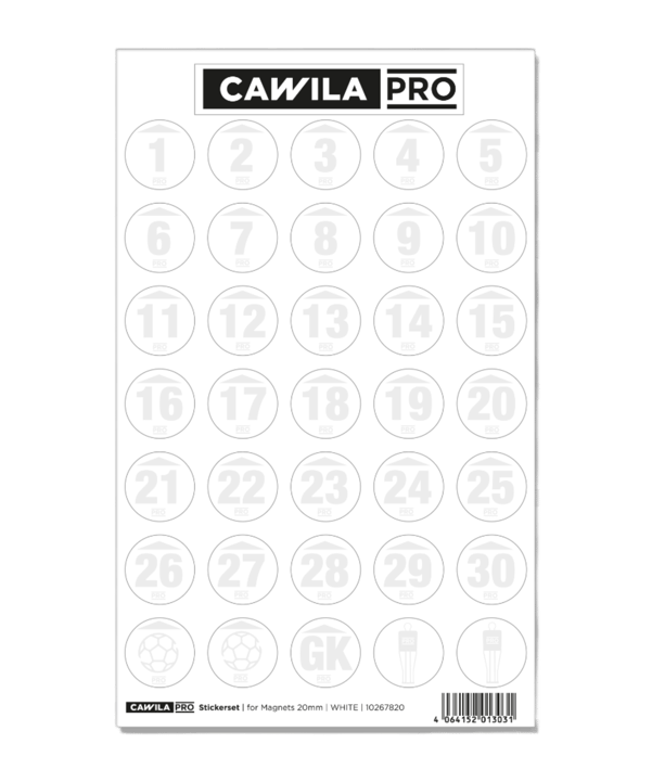 Cawila PRO Stickerset Rückennummer 20mm Weiss - weiss