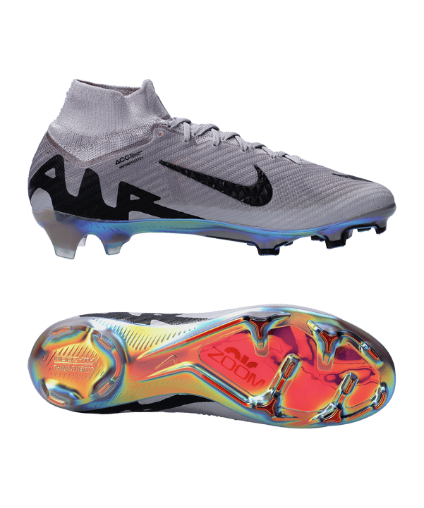 Nike Mercurial Superfly IX Elite FG Rising Gem Grau Schwarz F001 - grau