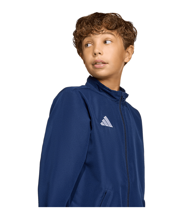 adidas Entrada 26 Präsentationsjacke Kids Dunkelblau - weiss