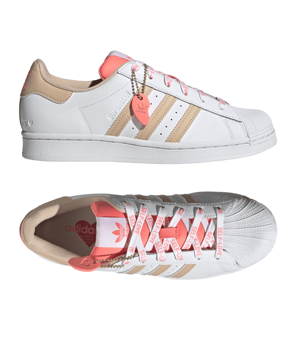 adidas Originals Superstar Damen Weiss Orange - weiss