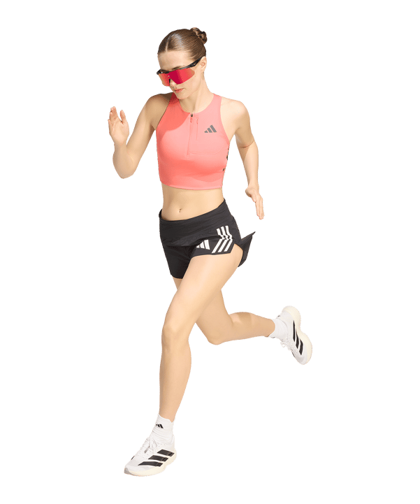 adidas Running Crop T-shirt Donna Rosso - rosso