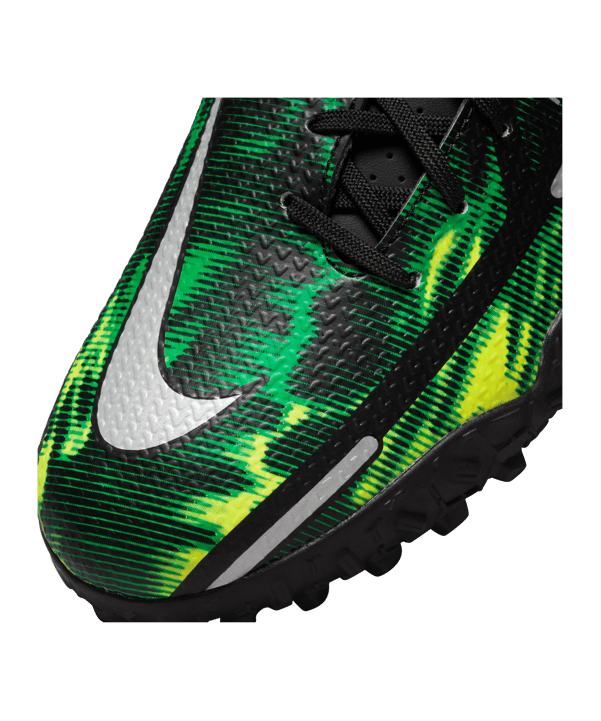 Nike Jr Phantom GT2 Shockwave Academy TF Kids Schwarz Grau Grün F003 - schwarz