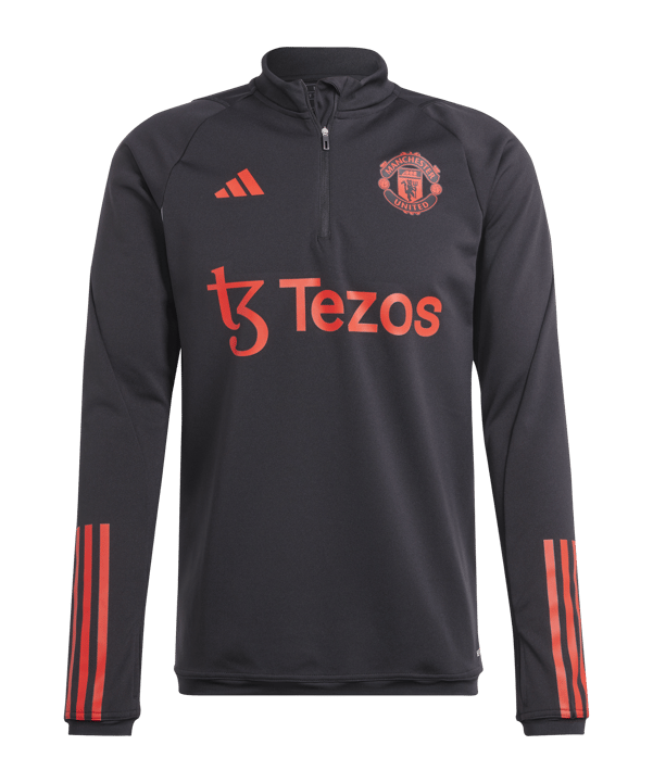 adidas Manchester United HalfZip Sweatshirt  Schwarz - schwarz