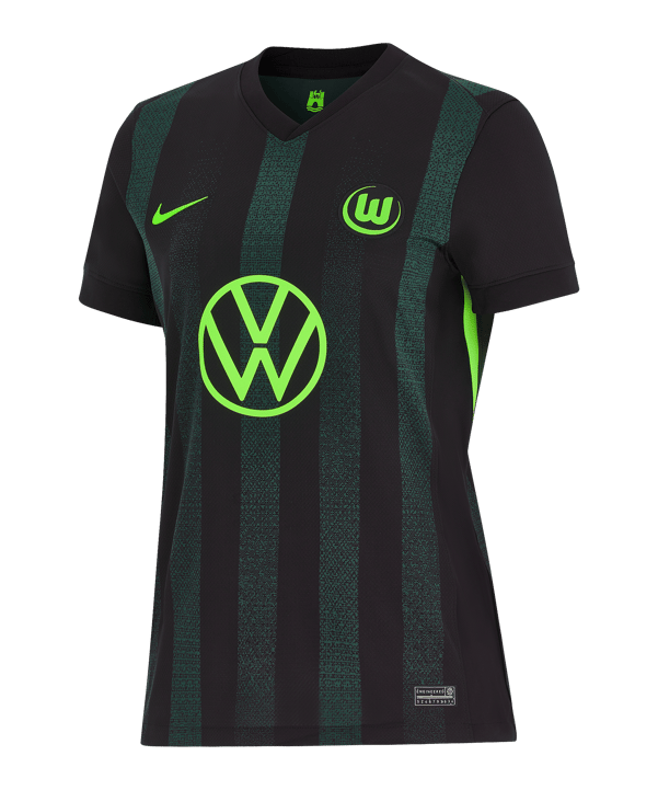 Nike VfL Wolfsburg Trikot Away Damen 2024/2025 Schwarz Grün F010 - schwarz