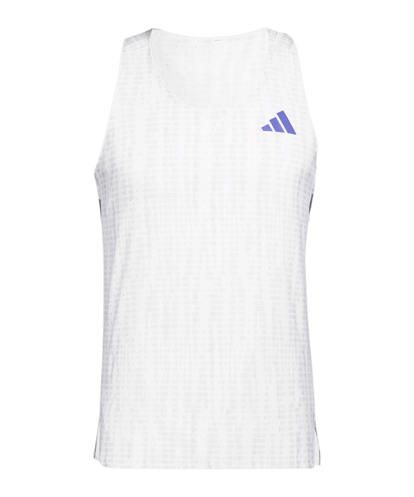 adidas Adizero Running Singlet T-Shirt Weiß - weiss