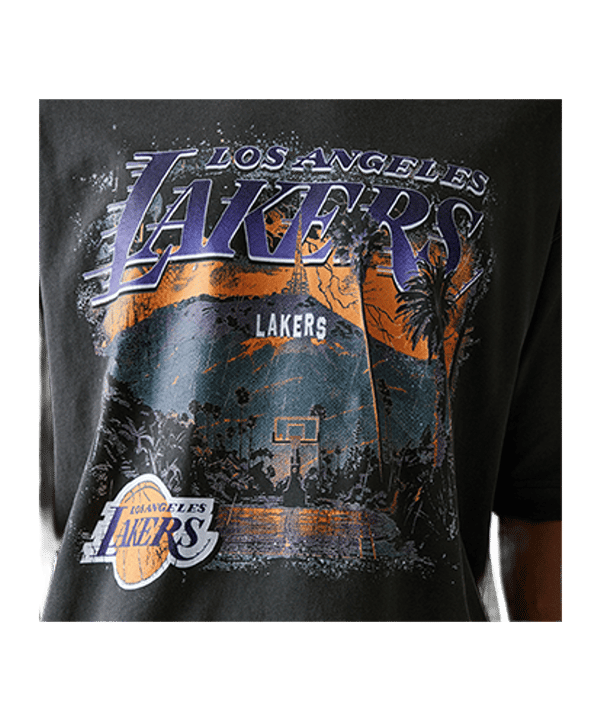 New Era NBA Washed Graphic Los Angeles Lakers T-Shirt Grau - grau