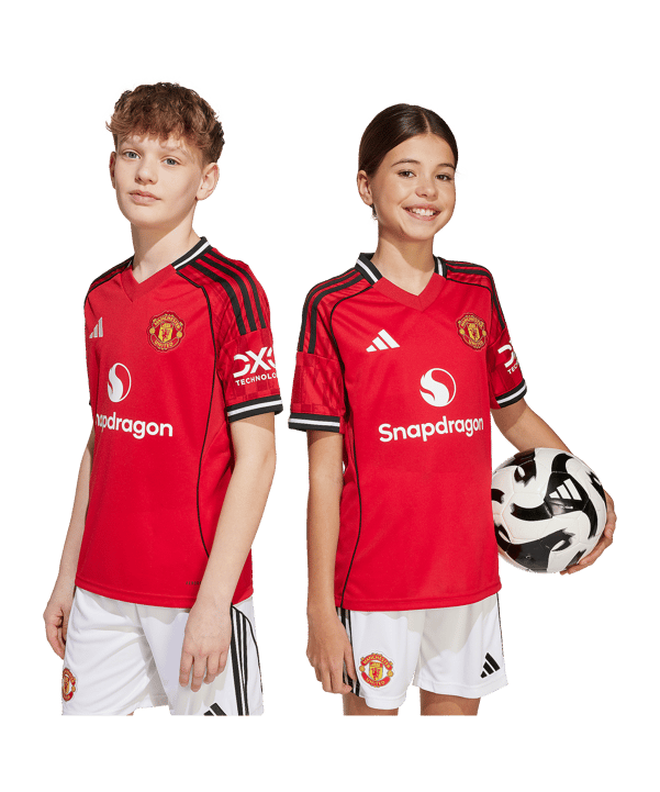 adidas Manchester United Trikot Home 2025/2026 Kids Rot - rot