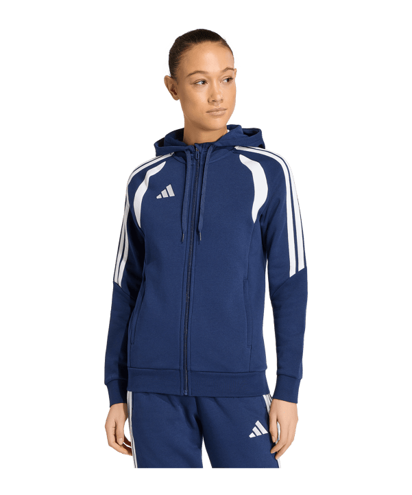 adidas Tiro 26 League Kapuzenjacke Damen Dunkelblau - weiss