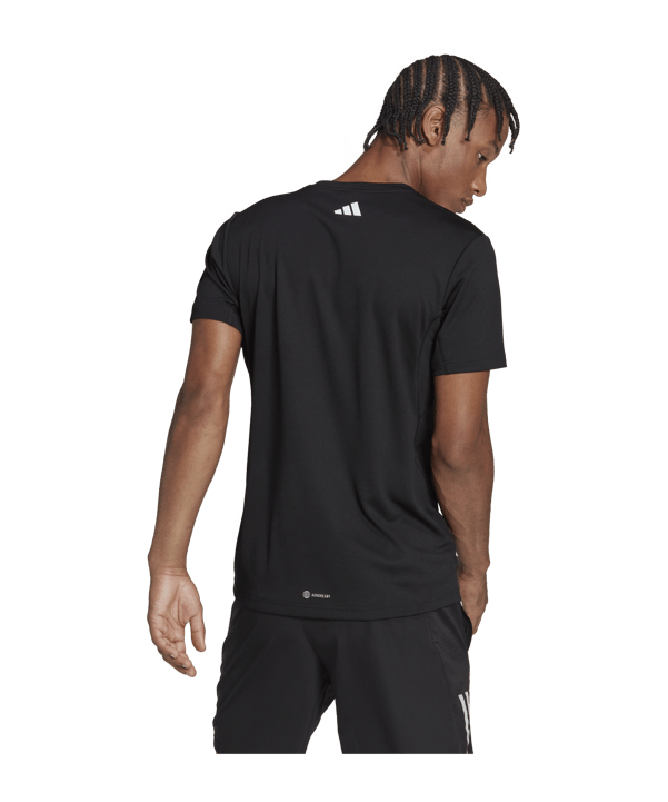 adidas Run Icons 3 Bar Logo Tee Black - schwarz