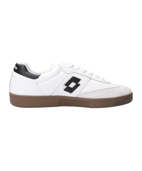 Chaussures de foot Lotto Stadio 100 II SG - Blanc/Noir/Vert printanier Chaussures de foot Lotto Stadio 100 II SG - Blanc/Noir/Vert printanier