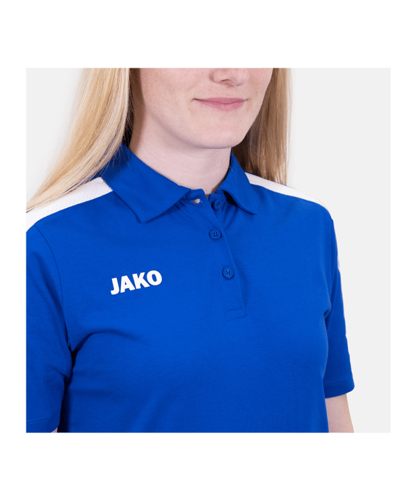 JAKO Power Poloshirt Damen Blau Weiss F400 - blau