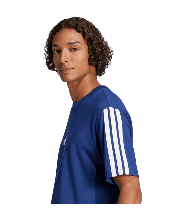 adidas Essentials 3 Stripes T-Shirt Blau - blau