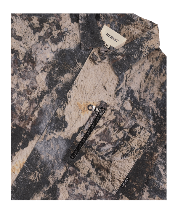 HERESY Fresco Over Hemd Grau Beige - grau