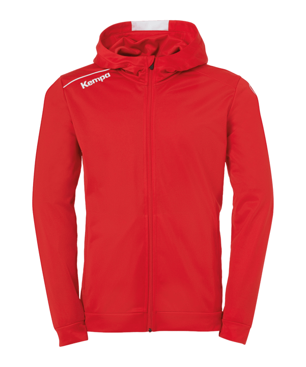 Kempa Player Kapuzenjacke Kids Rot Weiss F03 - rot