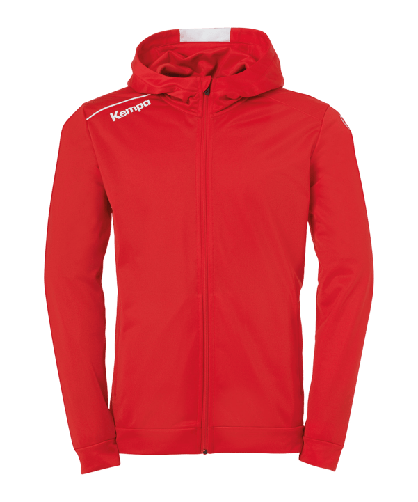 Kempa Player Kapuzenjacke Kids Rot Weiss F03 - rot