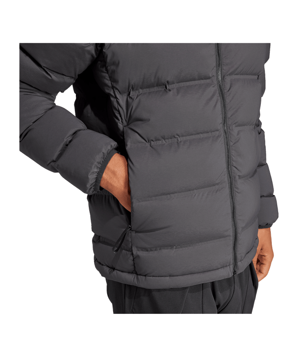 adidas Helionic Stretch Hooded Down Jacket Black - schwarz