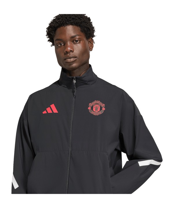 adidas Manchester United Anthem Jacke Schwarz - schwarz