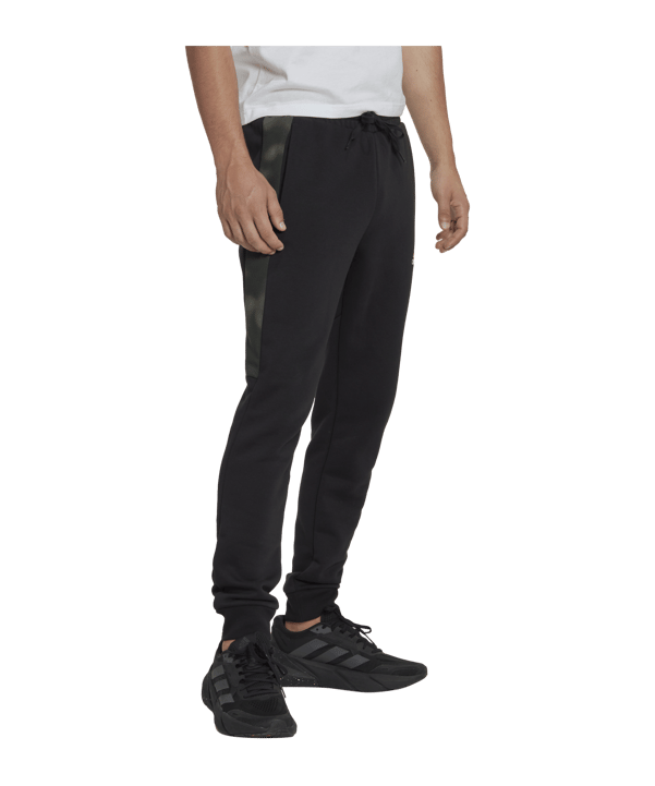 adidas Essentials Camo Print Fleece Hose Schwarz - schwarz