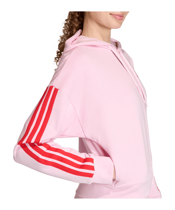 adidas Essentials 3 Stripes Kapuzenjacke Damen Rosa - rosa