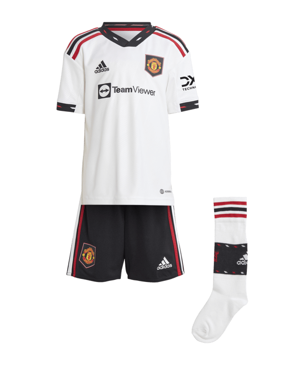 adidas Manchester United Minikit Away 2022/2023 Weiss - weiss