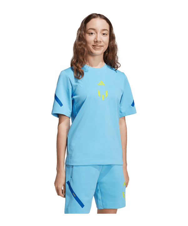 adidas Messi ZNE T-Shirt Kids Blau - blau