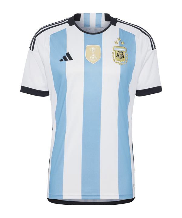 adidas Argentinien 3-Sterne Trikot Home WM 2022 Weiss Blau - weiss