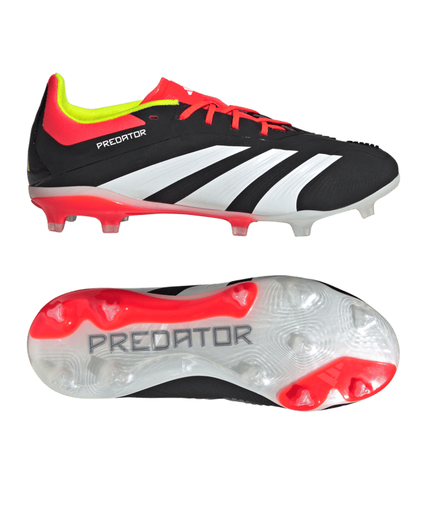adidas Predator Elite FG Solar Energy Kids Schwarz Weiss Rot - schwarz