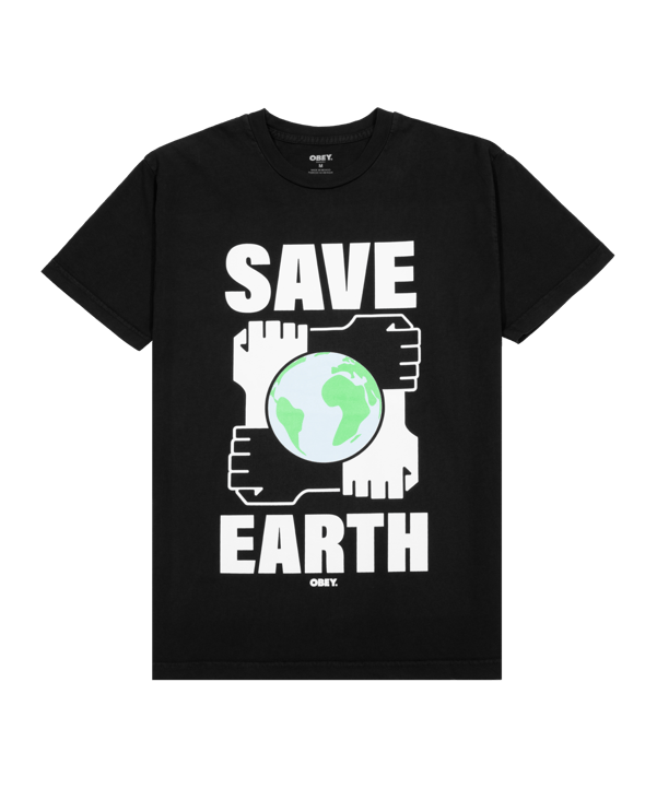 Obey Save Earth T-Shirt Schwarz - schwarz