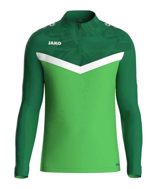 JAKO Iconic HalfZip Sweatshirt Kids Grün F222 - gruen