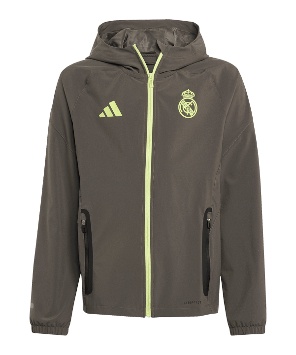 adidas Real Madrid Vis Tech Travel Jacke Kids Grau - grau