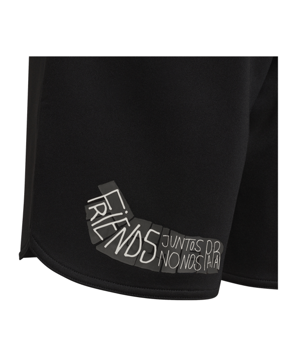 adidas Messi Short Kids Schwarz Orange - schwarz