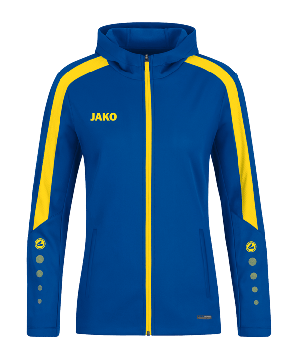 JAKO Power Kapuzenjacke Damen Blau Gelb F404 - blau