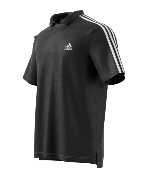 adidas Essentials Piqué Embroidered Small Logo 3-Stripes  Black - schwarz