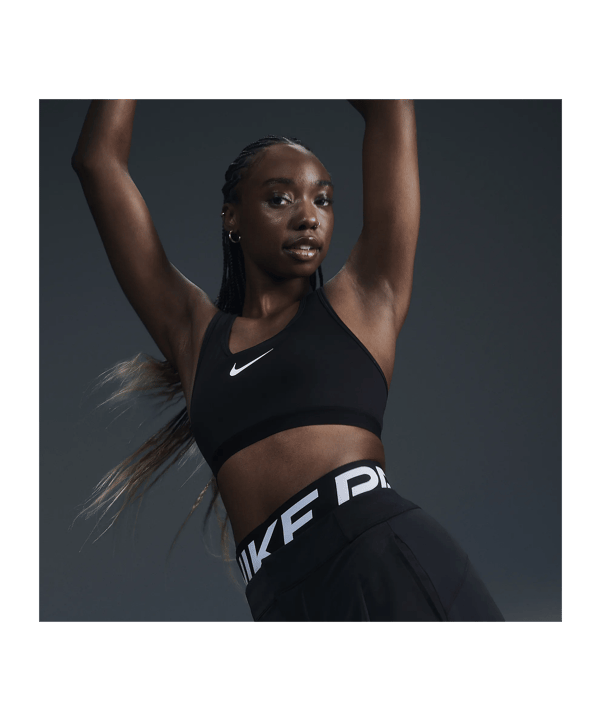 Nike Swoosh High Support Bra Sport-BH Damen Schwarz F010 - schwarz