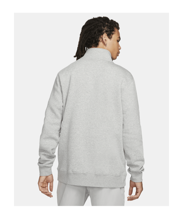Nike Club HalfZip Sweatshirt Grau Weiss F066 - grau
