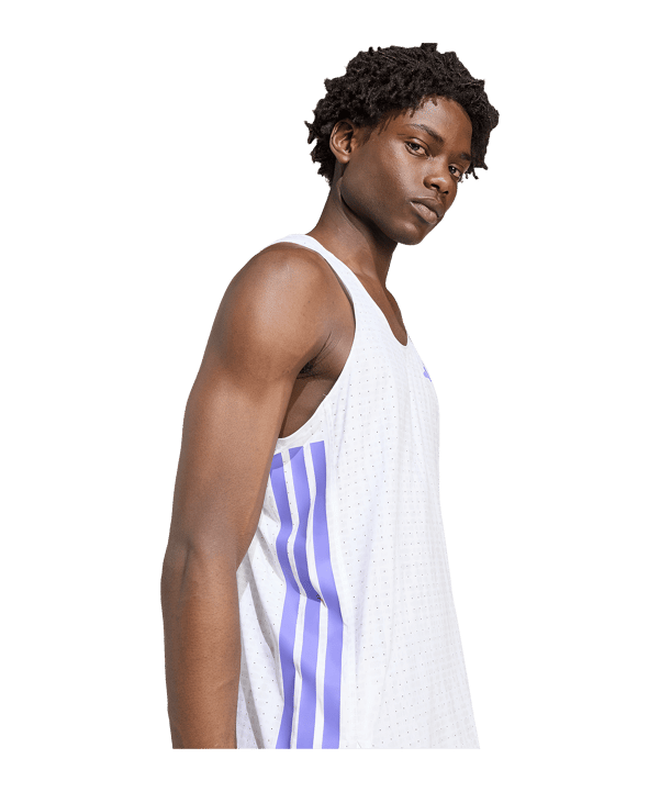 adidas Adizero Running Singlet T-Shirt Weiß - weiss