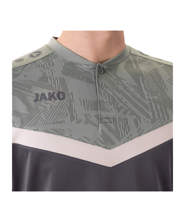 JAKO Iconic Poloshirt Grau Grün F852 - grau