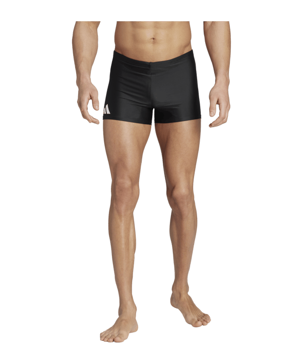 adidas Solid Boxer Swim Badehose Schwarz Weiss - schwarz