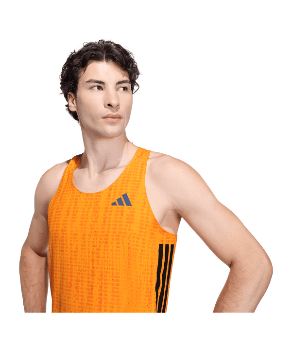 adidas Adizero Running Singlet T-Shirt Beige - beige