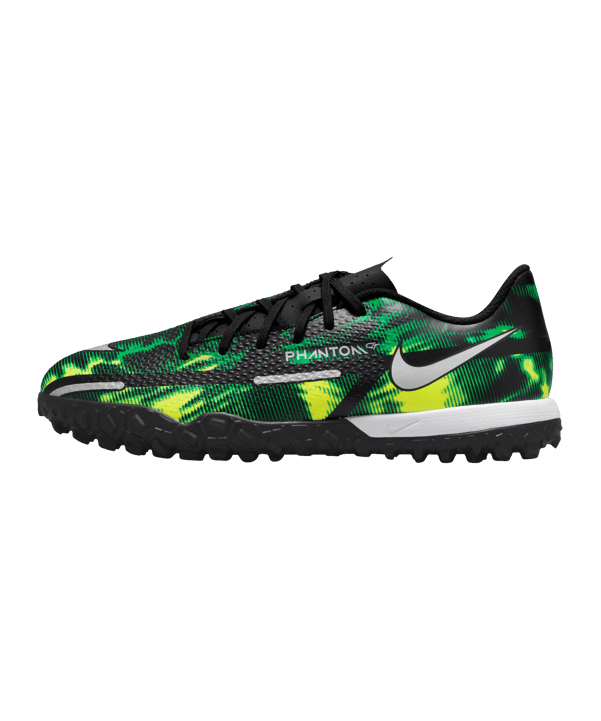 Nike Jr Phantom GT2 Shockwave Academy TF Kids Schwarz Grau Grün F003 - schwarz