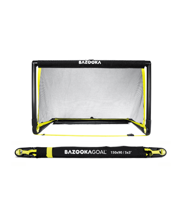 BAZOOKAGOAL Teleskoptor 150x90 cm Schwarz Gelb | Bazooka Tore für Funino Konzept | BGXL1 - schwarz