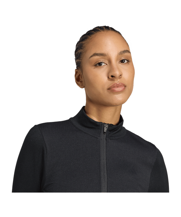 adidas Workout Essentials Knit Zip Through Jacke Damen Schwarz - schwarz