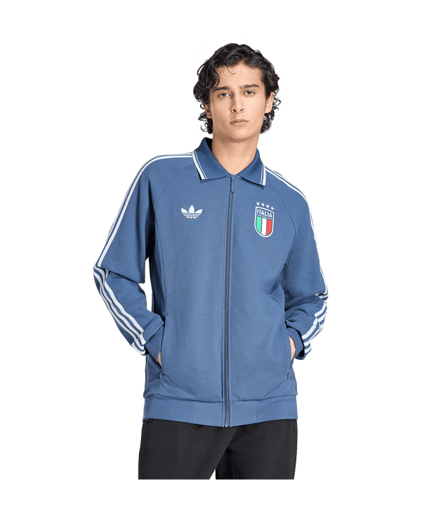 adidas FIGC Italien Anthem Jacke Blau - blau