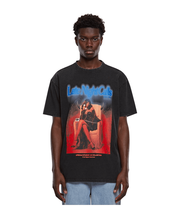 Mister Tee Late Night Calls Acid Heavy Oversize T-Shirt Schwarz - schwarz